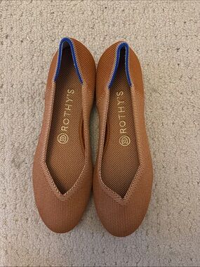 Rothy's Brown Flats with Blue Trim